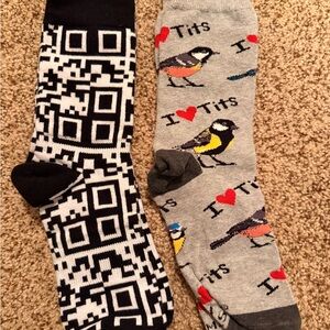 Patterned Black and Gray Socks-2 Pair